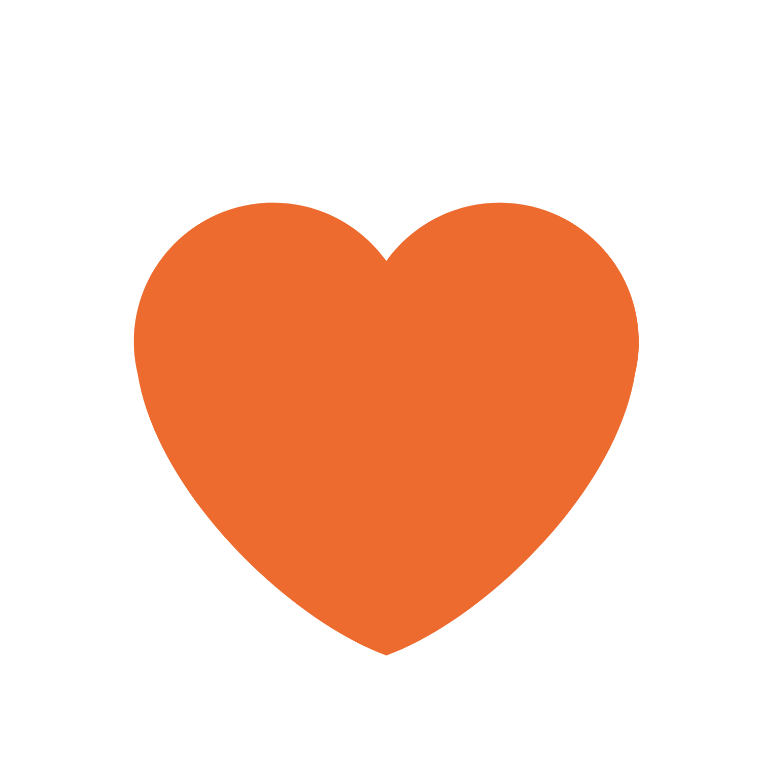 Orange heart shape icon